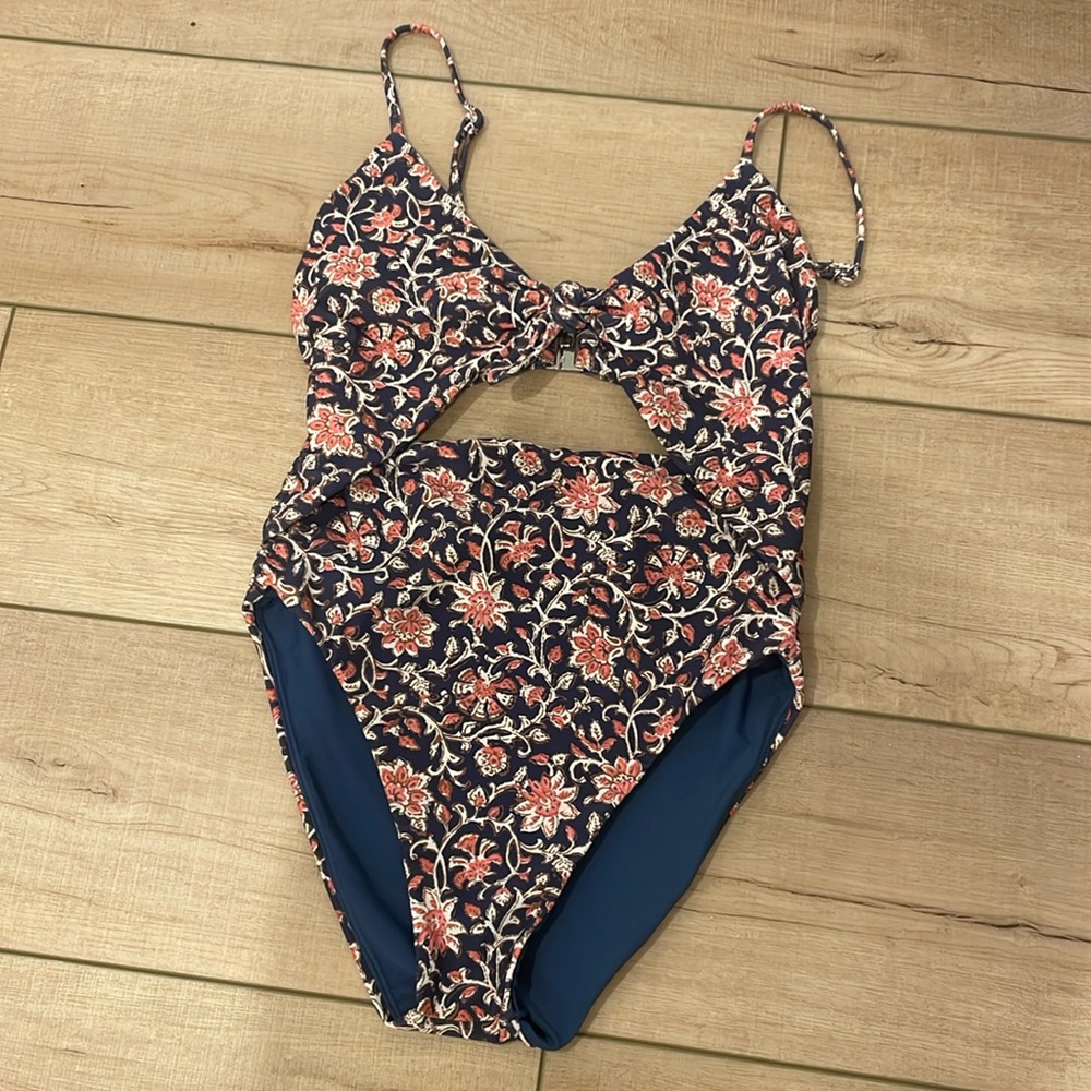 Veronica Beard Aniston Floral Cut-Out One-Piece Swimsuit XS